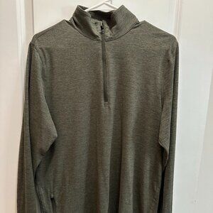 Vuori Men's Ease Performance Half Zip in a laurel heather color
